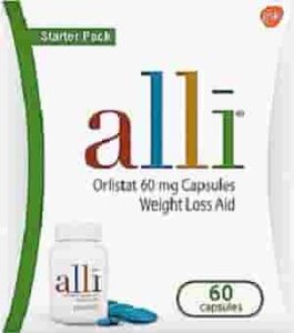 Alli Diet Weight Loss Supplement Pills, Orlistat 60mg Capsules Starter Pack, Non Prescription Weight Loss Aid, 60 Count