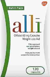 Alli Weight Loss Diet Pills, Orlistat 60 mg Capsules, Non Prescription Weight Loss Aid