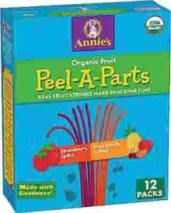 Annie's Organic Fruit Peel-A-Parts Fruit Snacks, Strawberry and Fruit Punch, 12