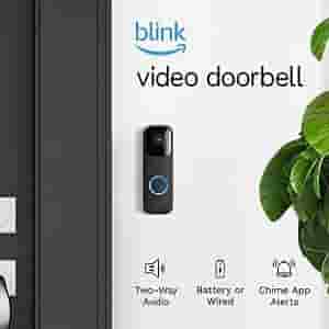 Blink Video Doorbell Two-way audio, HD video, motion and chime app alerts and Alexa enabled — wired or wire-free (Black)