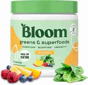 Bloom Nutrition Super Greens Powder Smoothie & Juice Mix - Probiotics for Digestive Health & Bloating Relief for Women