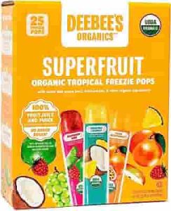 DeeBee's Organics Tropical SuperFruit Freezie Pops, No Added Sugars, No Artificial Flavors or Colors
