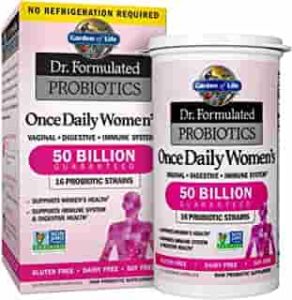 Garden of Life Once Daily Dr. Formulated Probiotics for Women 50 Billion CFU 16 Probiotic Strains with Organic Prebiotics for Digestive