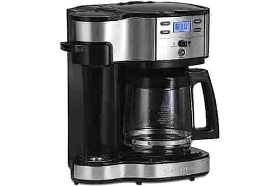 Hamilton Beach 2-Way 12 Cup Programmable Drip Coffee Maker & Single Serve Machine, Glass Carafe, Auto Pause and Pour,