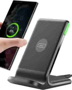 INIU Wireless Charger, 15W Fast Wireless Charging Station with Sleep-Friendly Adaptive Light Compatible with iPhone