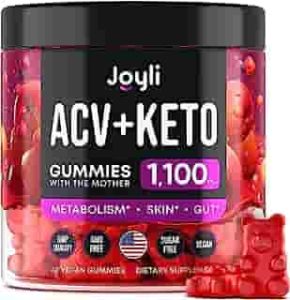 JOYLI Nutrition ACV Keto Gummies - Organic ACV Apple Cider Vinegar Gummies with MCT Oil, Vitamins B6 + B12