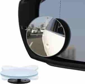 LivTee Blind Spot Mirror, 2 Round HD Glass Frameless Convex Rear View Mirrors Exterior Accessories with Wide Angle Adjustable Stick for Car SUV and Trucks