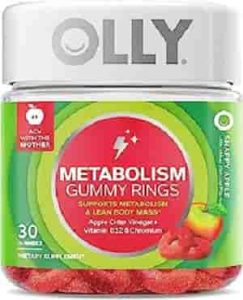 OLLY Metabolism Gummy Rings, Apple Cider Vinegar, Vitamin B12, Chromium, Energy and Digestive Health