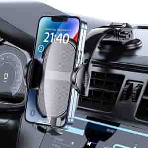 ORIbox Upgraded Phone Mount for Car,[Easy One Touch Button] Car Phone Holder Mount for Dashboard Windshield ,Car Accessories for iPhone