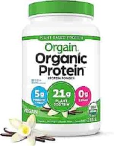 Orgain Organic Vegan Protein Powder, Vanilla Bean - 21g Plant Based Protein, Gluten Free, Dairy Free