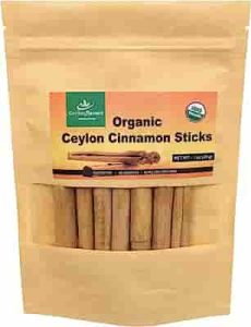 Organic Ceylon cinnamon sticks, True or Real Cinnamon, Premium Grade, Harvested from a USDA Certified Organic