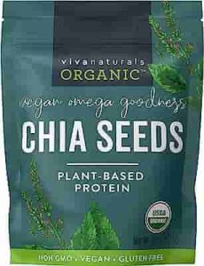 Organic Chia Seeds - Plant-Based Omegas 3 and Vegan Protein, Perfect for Smoothies, Salads and Chia Puddings, Certified Non-GMO and USDA Organic