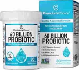 Physician's CHOICE Probiotics 60 Billion CFU - 10 Diverse Strains + Organic Prebiotic - Digestive & Gut Health