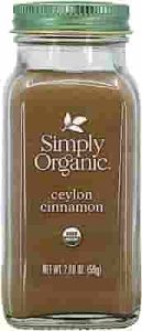 Simply Organic Ground Ceylon Cinnamon, Certified Organic, Vegan 2.08 Ounce Cinnamomum verum J. Presl