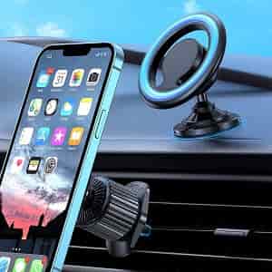 UBeesize Magnetic Car Mount with 44 Powerful Magnets and 2 Bases - Magnetic Phone Holder for Car，iPhone Car Holder Fit for iPhone 14 13 12 Pro Max Plus