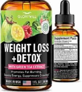 Weight Loss Drops Natural Detox Made in USA - Diet Drops for Fat Loss - Effective Appetite Suppressant & Metabolism Booster